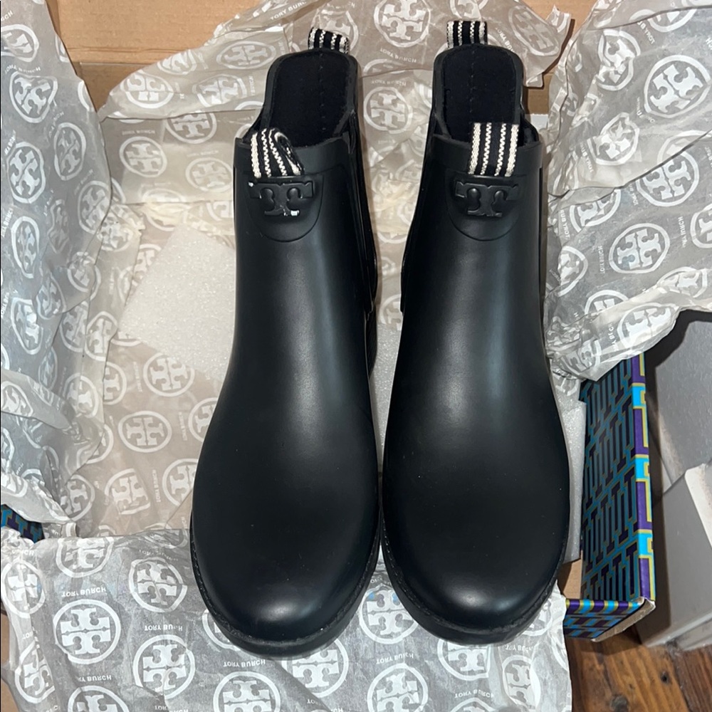 Tory Burch Women's Black Ankle Rain Boots